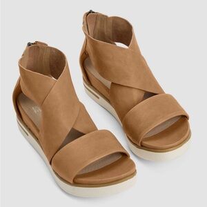 Eileen Fisher Women's Tumbled Leather Sneaker Sandal - Honey (Women’s Size 7)